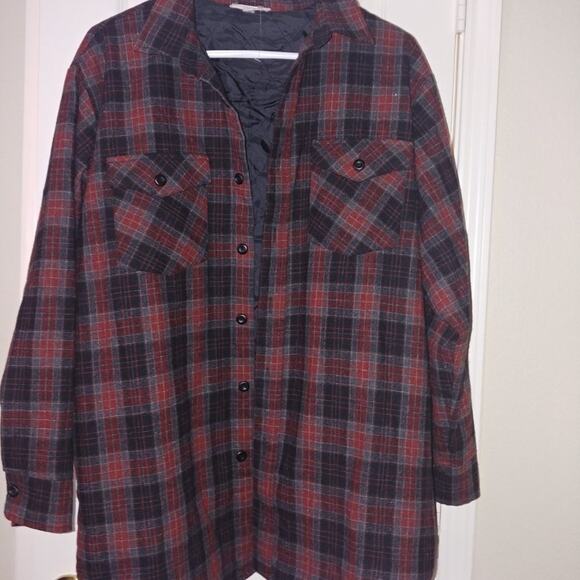 Oddy Jacket Buffalo Plaid Lined Oversized Medium Large - Picture 1 of 5